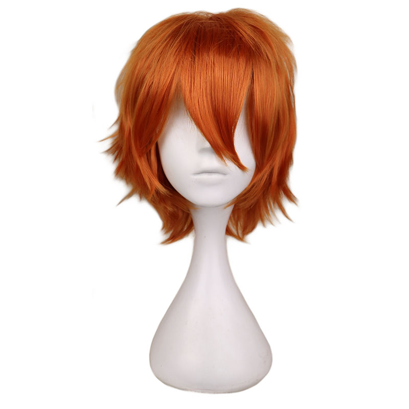 Anime Cosplay Orange Hair - Peluca corta naranja para hombres y