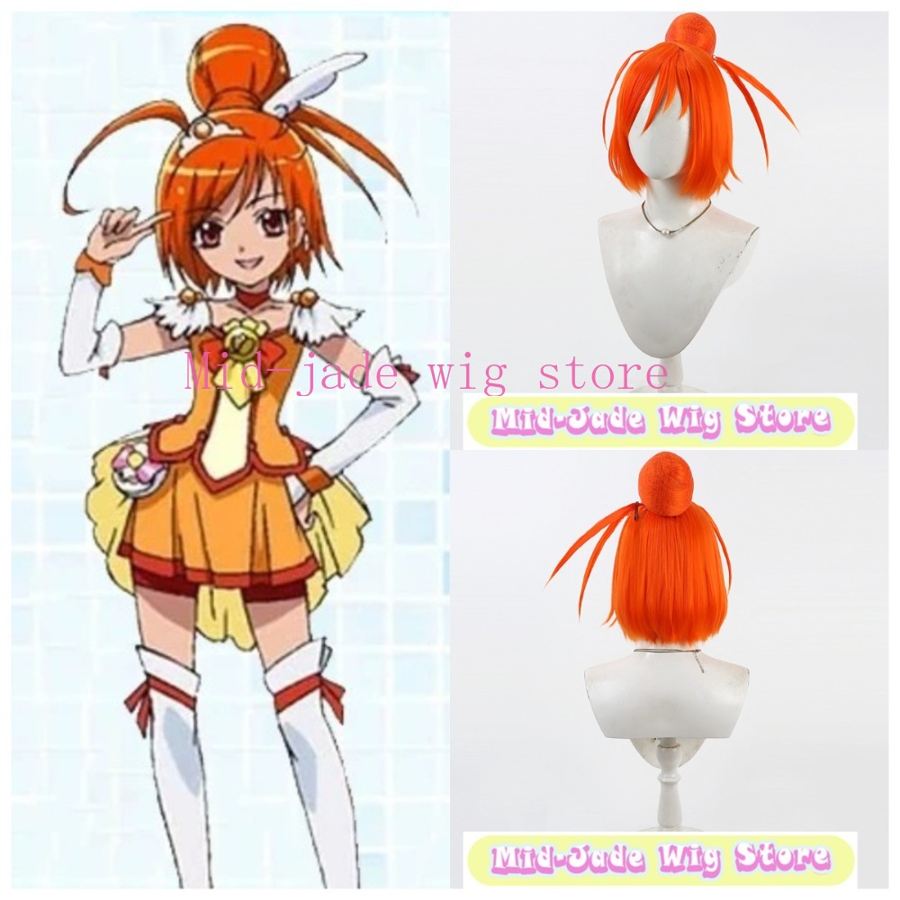 Anime Cosplay Orange Hair - Peluca de cosplay Smile PreCure Akane