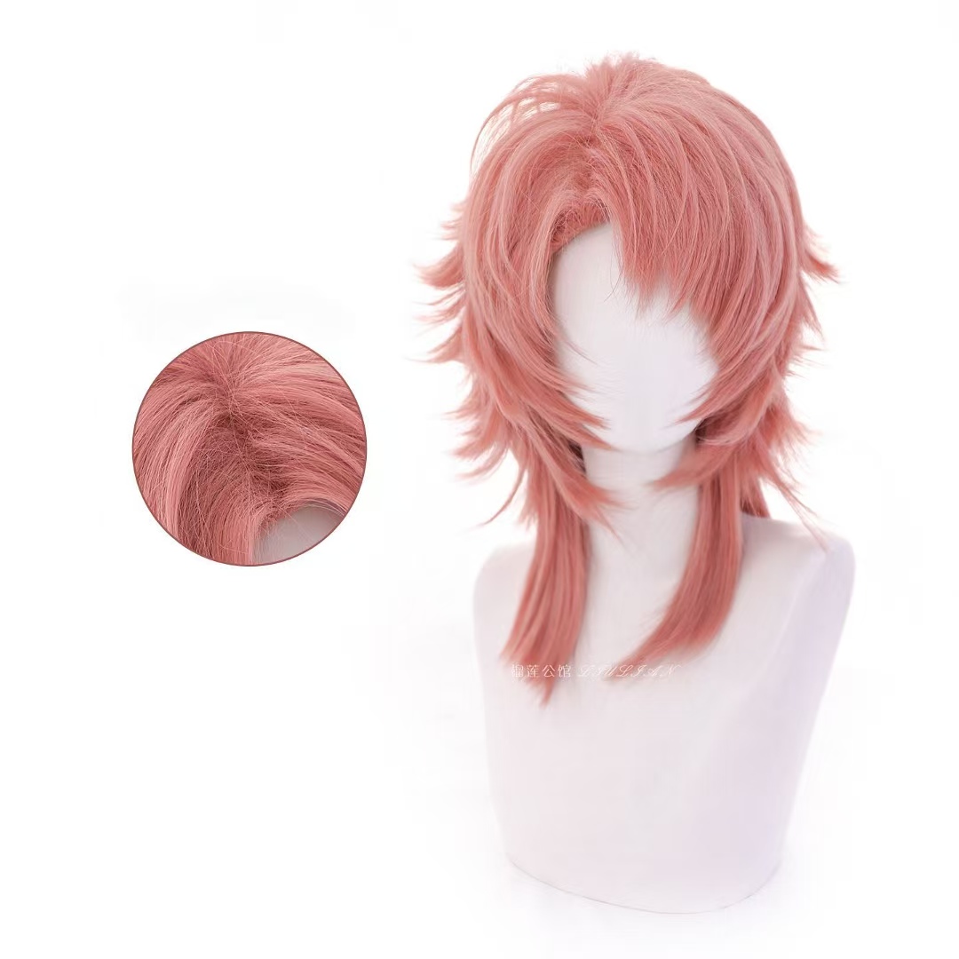 Peluca de Cosplay Sabito Rosa  - Anime Cosplay Orange Hair reseña y precio