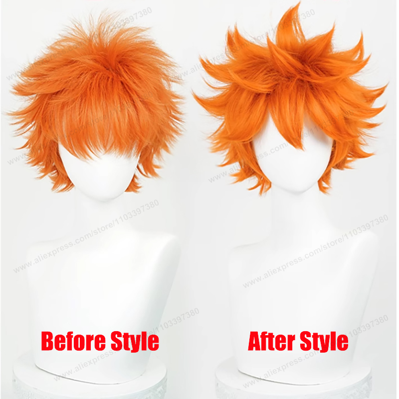 Peluca de Cosplay Hinata Shoyo - Anime Cosplay Orange Hair reseña y precio