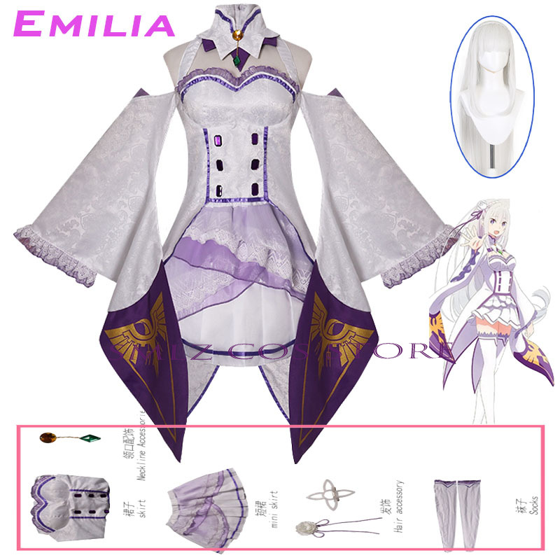 Disfraz de Emilia Cosplay Anim - Anime Cosplay Dress For Women reseña y precio