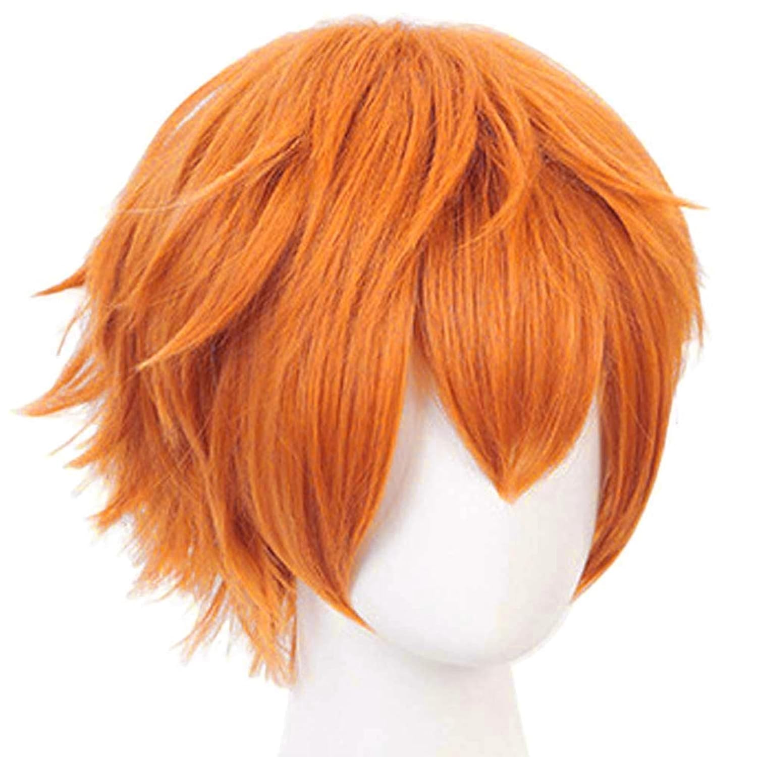 Peluca corta naranja para homb - Anime Cosplay Orange Hair reseña y precio