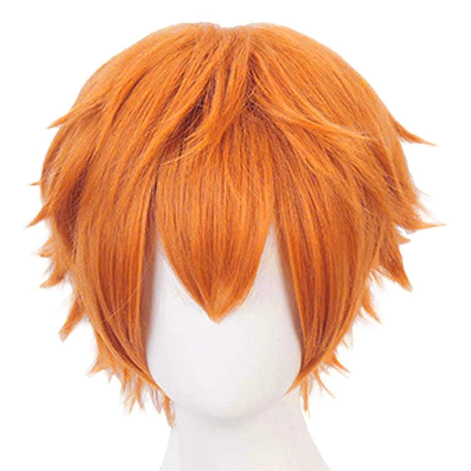 Peluca corta naranja para homb - Anime Cosplay Orange Hair reseña y precio