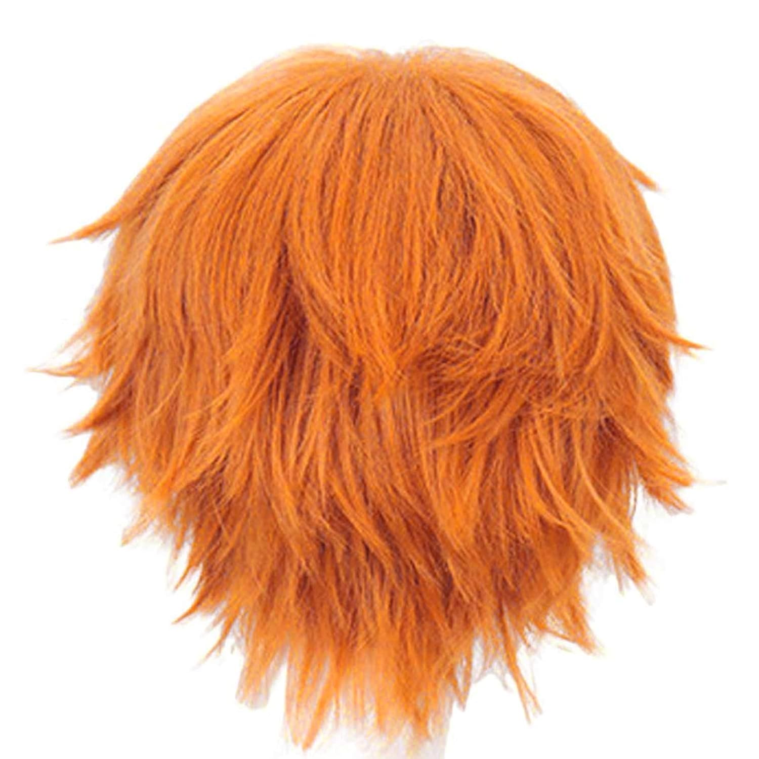 Peluca corta naranja para homb - Anime Cosplay Orange Hair reseña y precio