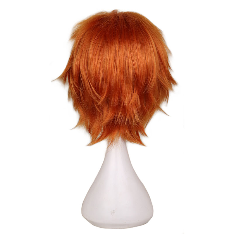 Peluca corta naranja para homb - Anime Cosplay Orange Hair reseña y precio